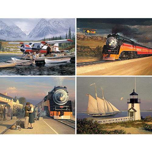 Set of 4: William Phillips 300 Large Piece Jigsaw Puzzles