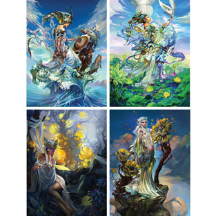 Set of 4: Chen Wei 300 Large Piece Jigsaw Puzzles