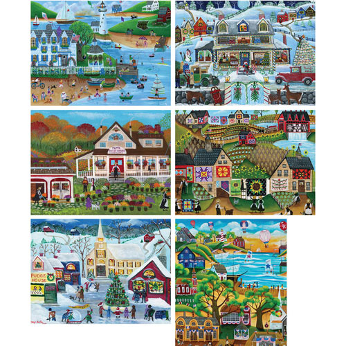 Set of 6: Cheryl Bartley 300 Large Piece Jigsaw Puzzles