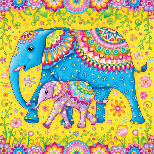Groovy Elephant 750 Piece Jigsaw Puzzle