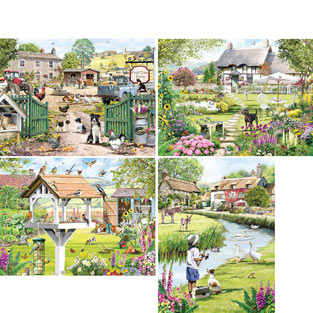 Set of 4: The Macneil Studio 500 Piece Jigsaw Puzzles