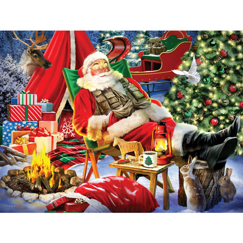 Camping Santa 300 Large Piece Glow-In-the-Dark Jigsaw Puzzle
