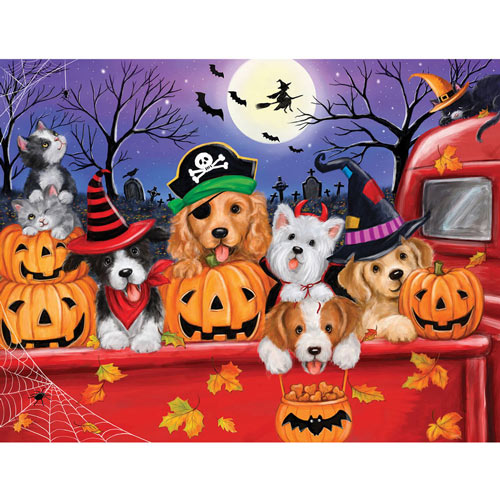 Red Truck Halloween 300 Large Piece Jigsaw Puzzle