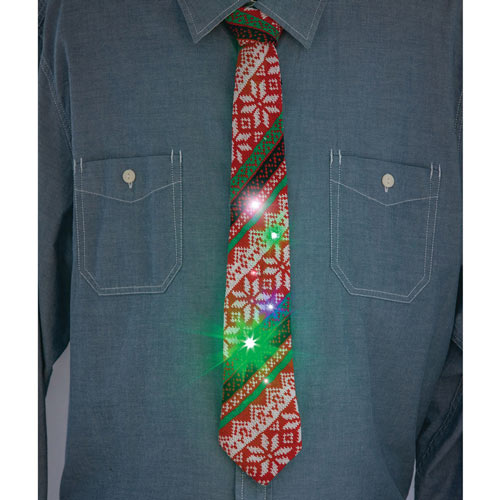 Red Light-Up Sweater Tie