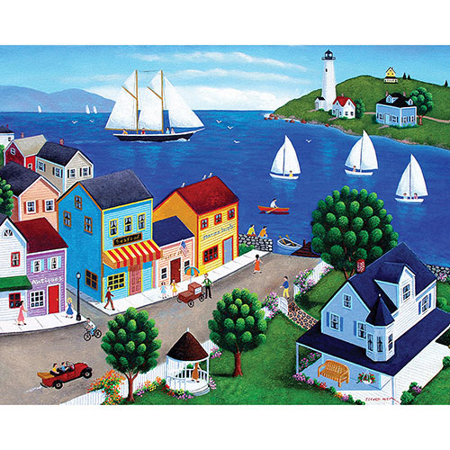 Harbor Town 1000 Large Piece Jigsaw Puzzle