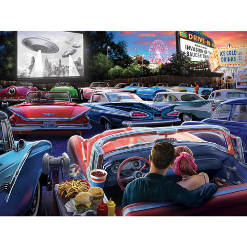 50s Drive In Movie 300 Large Piece Jigsaw Puzzle