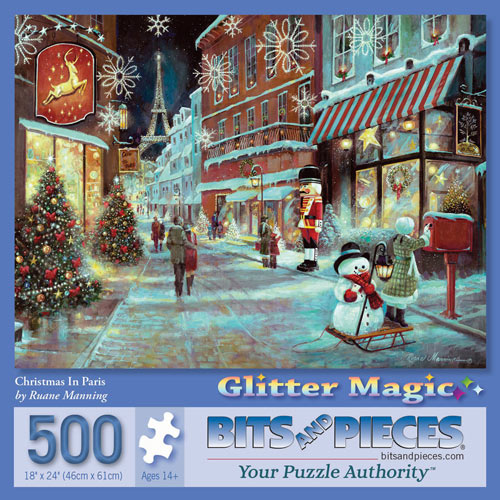 Christmas In Paris 500 Piece Glitter Puzzle