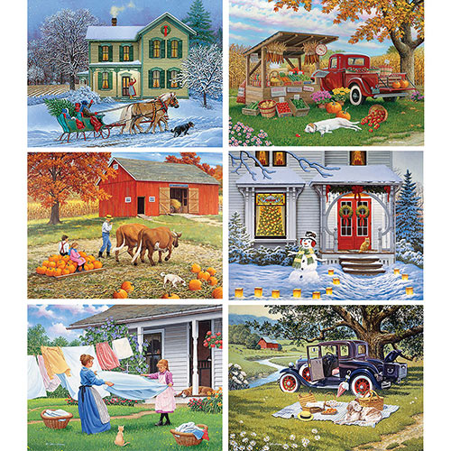 Set of 6: John Sloane 1000 Piece Jigsaw Puzzles