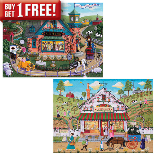 Set of 2: Joseph Holodook 300 Large Piece Jigsaw Puzzles