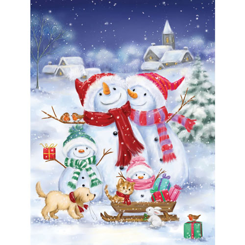 Snowman Family 300 Large Piece Jigsaw Puzzle