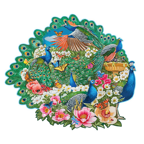 Peacock Garden 300 Large Piece Shaped Jigsaw Puzzle