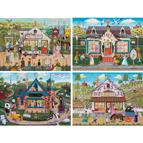 Set of 4: Joseph Holodook 300 Large Piece Jigsaw Puzzles