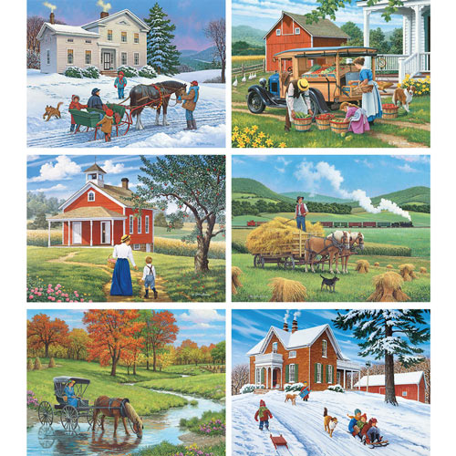 Set of 6: John Sloane 1000 Piece Jigsaw Puzzles