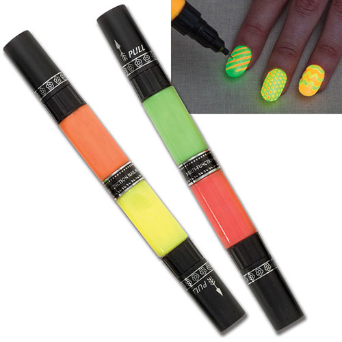 Neon Glow Finger Nail Art
