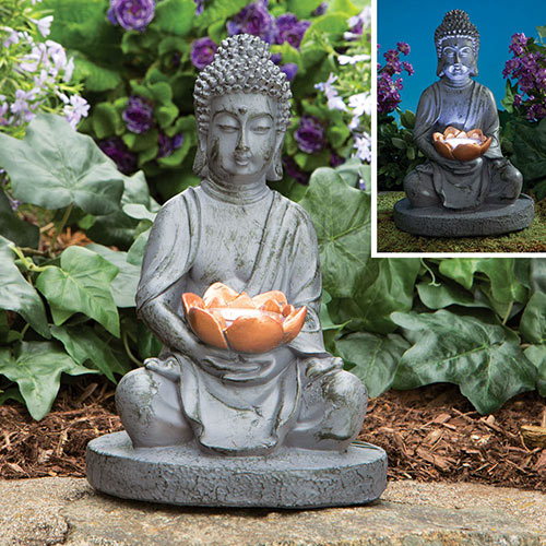 Solar Buddha LED Garden Sculpture