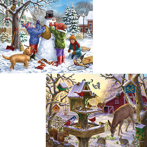 Set of 2: Winter 300 Large Piece Jigsaw Puzzles