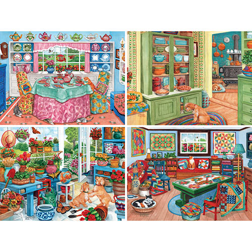 Set of 4: Parker Fulton 500 Piece Puzzles