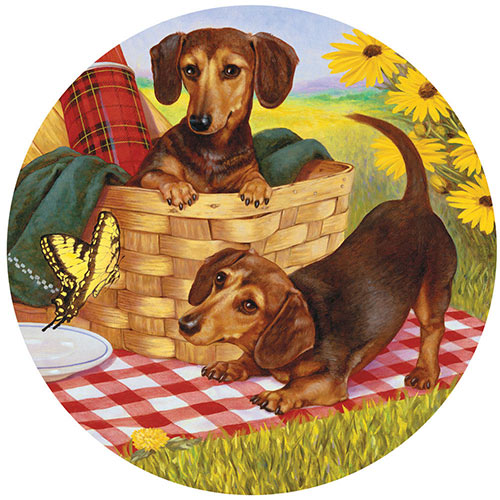 Picnic Supper 500 Piece Round Jigsaw Puzzle