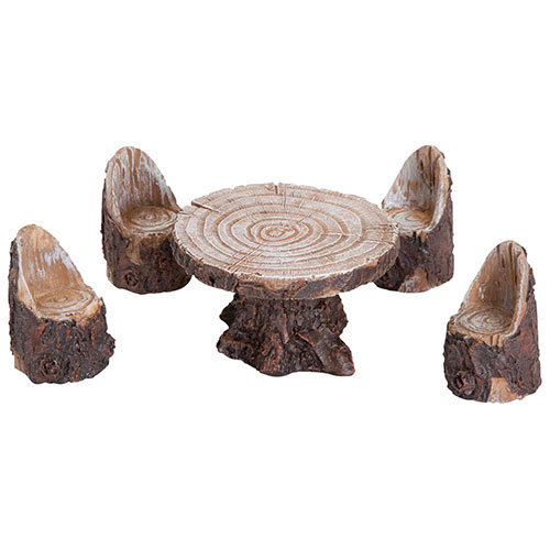Miniature Log Table and Chairs