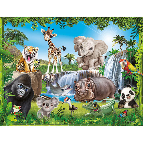 Jungle Animal Club 100 Large Piece Jigsaw Puzzle