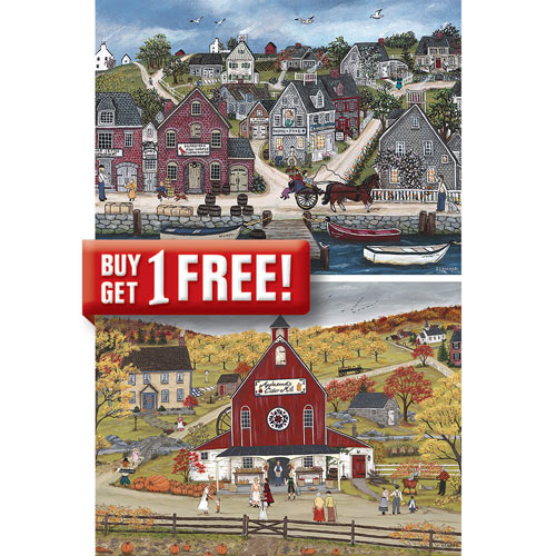 Set of 2: Sharon Ascherl 300 Large Piece Jigsaw Puzzles