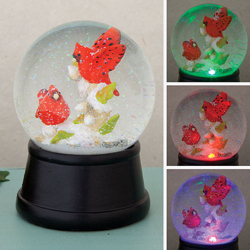 Cardinals Color Change Snowglobe LED Globe