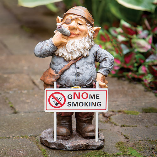 Gnome Smoking Garden Statue