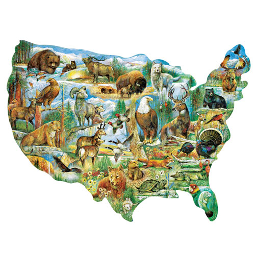 American Wildlife 750 Piece Shaped Jigsaw Puzzle