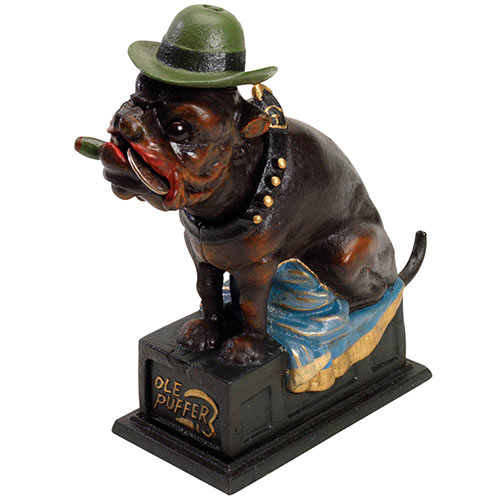 Cigar Smoking Bulldog Cast-Iron Mechanical Bank