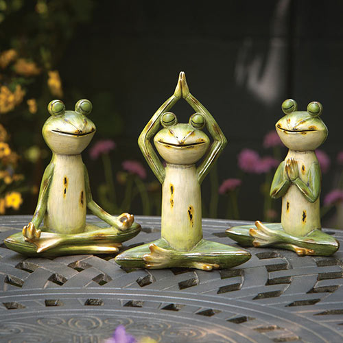 Yoga Pose Frog Statuettes