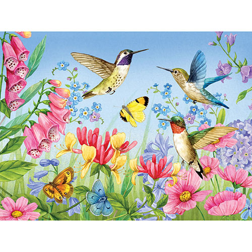Hummingbirds and Butterflies 300 Large Piece Jigsaw Puzzle