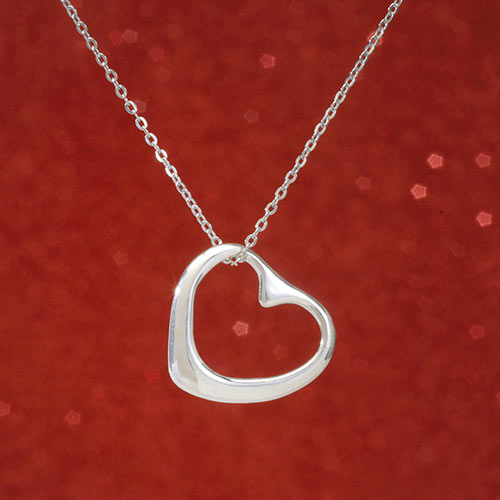 Sterling Floating Heart Necklace