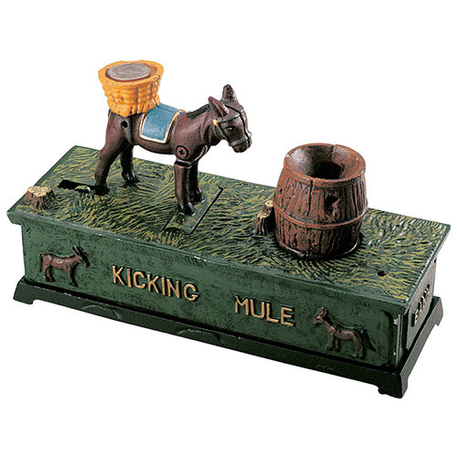 Kicking Mule Cast-Iron Bank