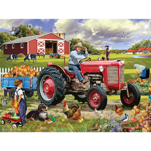 Harvesting Pumpkins 500 Piece Jigsaw Puzzle