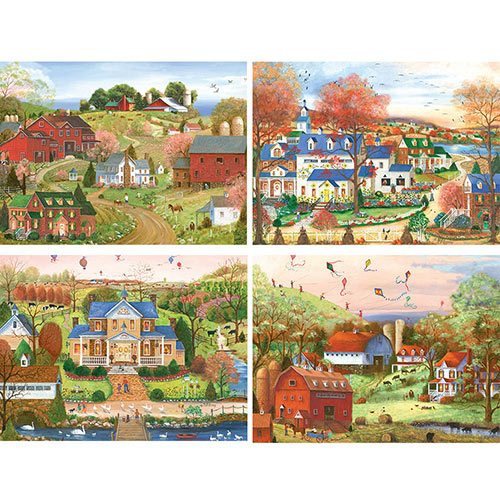 Set of 4: Mary Ann Vessey 300 Large Piece Jigsaw Puzzles