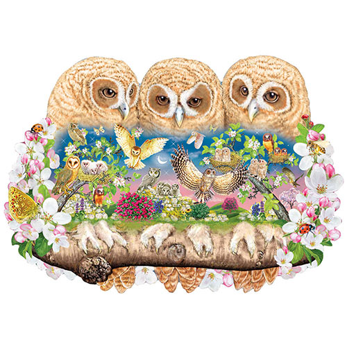 Owlets in the Moonlight 300 Large Pieces Shaped Puzzle