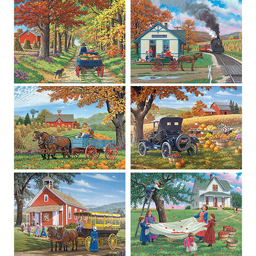 Set of 6: John Sloane 300 Large Piece Jigsaw Puzzles
