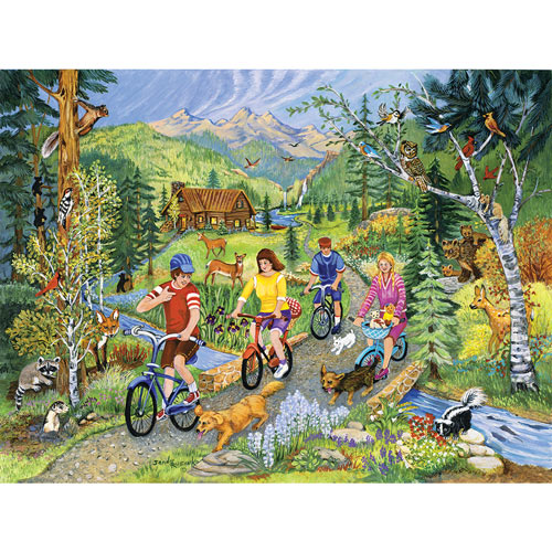 Bicycling In The Forest 1000 Piece Jigsaw Puzzle