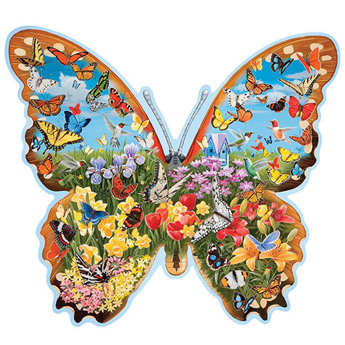 Hidden Butterfly Meadow 750 Piece Shaped Jigsaw Puzzle