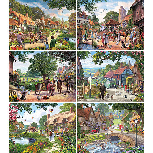 Set of 6: Steve Crisp 300 Large Piece Jigsaw Puzzles