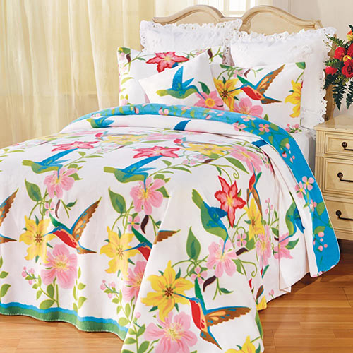 Hummingbird Garden Fleece Blankets and Accessories