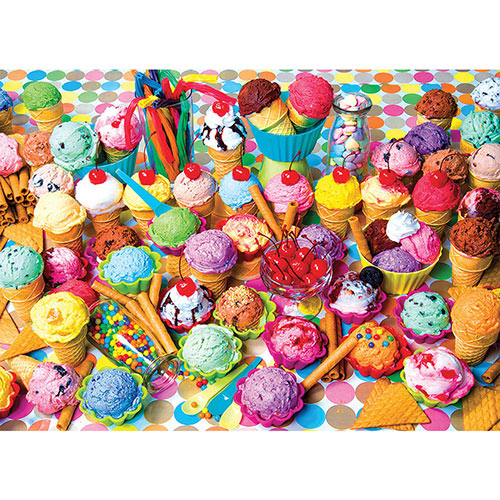 Ice Cream Cones Collage 300 Large Piece Jigsaw Puzzle