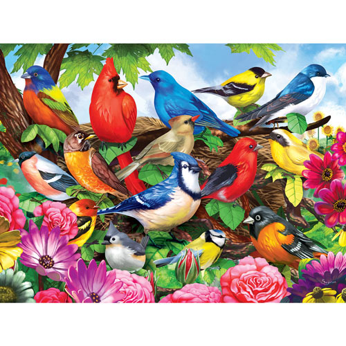 Friendly Birds 300 Large Piece Jigsaw Puzzle