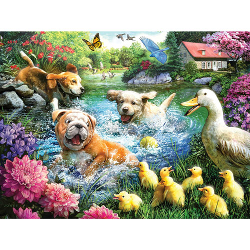 Waiting At The Swimming Hole 300 Large Piece Jigsaw Puzzle