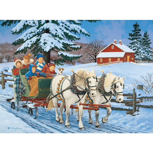 Family Sleigh Ride 1000 Piece Jigsaw Puzzle