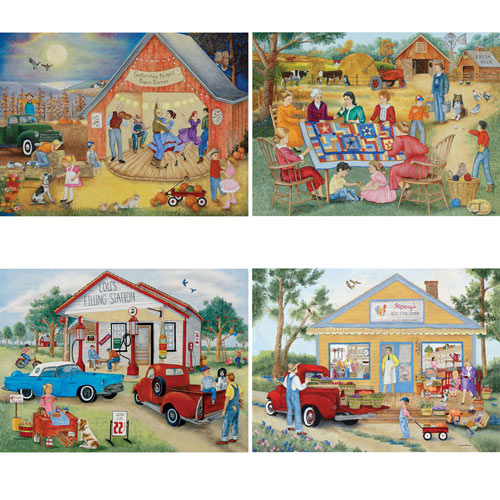 Friendly Folk 1000 Piece 4-in-1 Multi-Pack Puzzle Set
