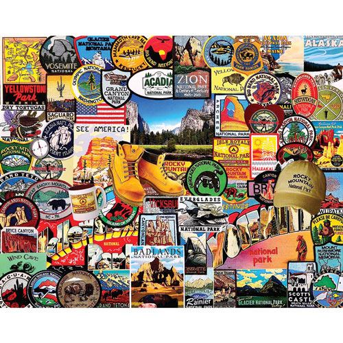 National Park Badges 1000 Large Piece Jigsaw Puzzle