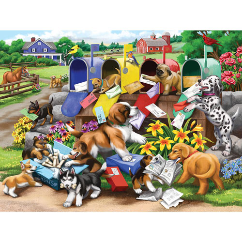 Mischief At The Mailbox 300 Large Piece Jigsaw Puzzle