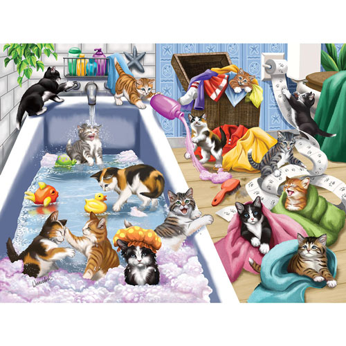 Bathtime Mischief 500 Piece Jigsaw Puzzle