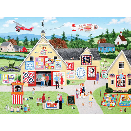 The Calico Cat Quilt Shop 1000 Piece Jigsaw Puzzle